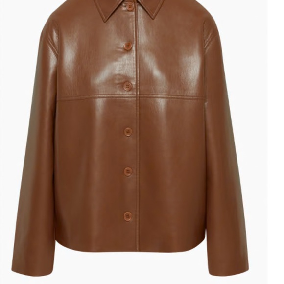 Aritzia Gabby Shirt Jacket 
Brown Leather Jacket for Women - Picture 2 of 4